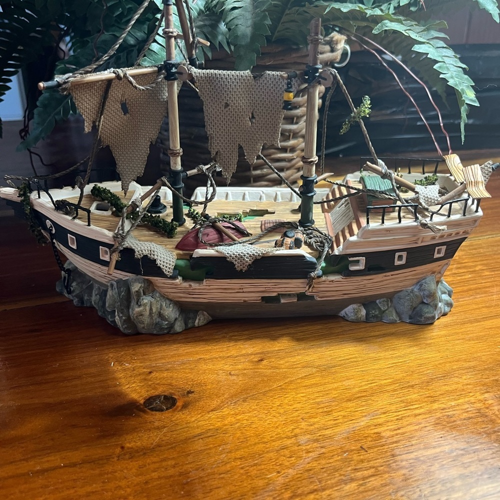 Department 56 Pirate Ship Holiday Decor - Brown and Black Spooky Schooner